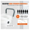 thumbnail image 6 of Raised Toilet Seat 5 Inch, 350lbs Capacity, Adjustable Width 19.1-21.7", Round/Elongated, with Padded Armrests for Elderly, Handicap, Pregnant, 6 of 7