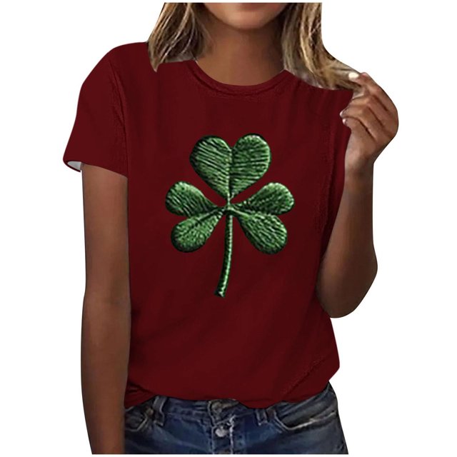 Mujeres Manga Corta de Verano Tops Impreso Sudadera Casual, Cuello Redondo Blusa Ligera para la Primavera Y el Verano