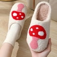 thumbnail image 3 of Slippers for Women Men Plush Fuzzy House Shoes Non Slip Winter Indoor Outdoor Slides Cute Ghost Pumpkin Bat Designs, 3 of 8