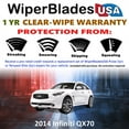 thumbnail image 2 of 2014 Infiniti QX70 Beam Wiper Blades Wipers w/1yr Warranty (Set of 3) w/Rear Wiper (WiperBladesUSA), 2 of 5