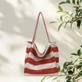 thumbnail image 2 of CHUMUD Striped Canvas Tote Handbag for Women Vertical Stripe Large Capacity Shoulder Bag for Shopping Travel, 2 of 7