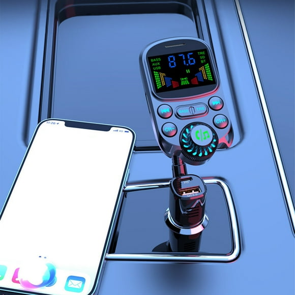 EGNMCR Cell Phone Car Chargers Car Mounted Bluetooth MP3 Player Card With Lever, USB Charger, FM Transmitter Supporting High And Low Tone Adjustment Fast Charge Cars chargers