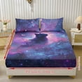 thumbnail image 2 of Xoenoiee Galaxy Cay Butterfly Print Sheets Set, Soft Microfiber, 3 Piece with Fitted Sheet and Pillowcases, Deep Pocket Breathable, Wrinkle Resistant, Hotel Luxury, Twin XL Size, 2 of 7