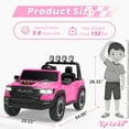 thumbnail image 6 of 24V 2 Seats Ride On Car for Kids, Licensed RAM RHO 1500 Powered Electric Car with 4 Wheels Spring Suspesion, Ride On Toy for 3-8 Year Boys & Girls with Remote Control, Horm, Siren, LED Lights, Pink, 6 of 9