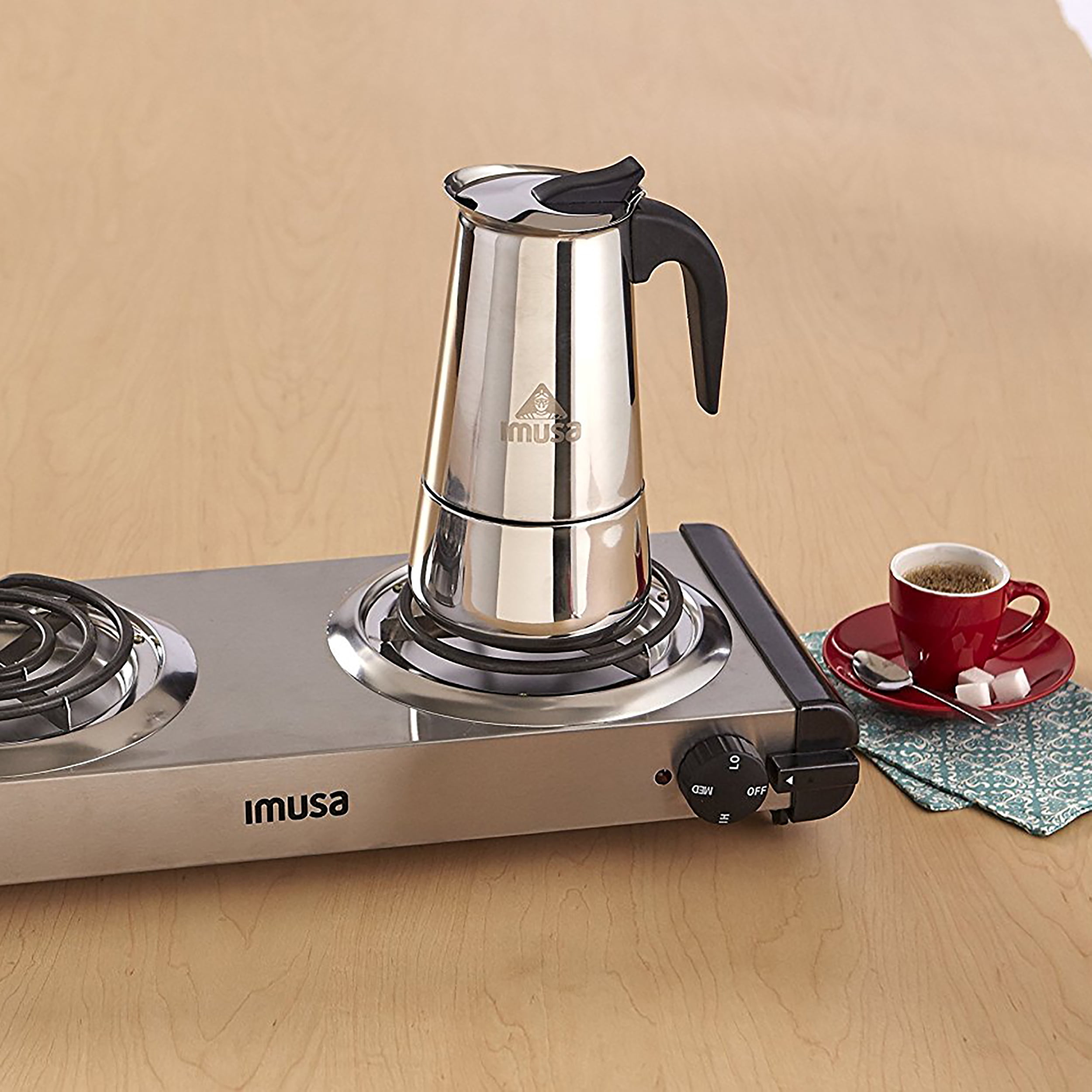 Imusa Stainless Steel Espresso Stovetop Coffeemaker 6-cup Silver