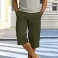 thumbnail image 2 of BiZtdJrK Mens Cargo Shorts Below Knee Length Casual Short Pants Summer Baggy Straight Leg Cropped Trousers with Pockets, Army Green, XL, 2 of 10