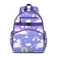 thumbnail image 1 of Flying Unicorn Rainbow Students Backpack Cute Cartoon Pattern with Watercolor Galaxy Stars and Magical Animal Design, 1 of 6