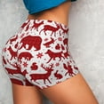 thumbnail image 2 of KLL red plaid Moose Bunny bear Pattern Workout Shorts for Women Scrunch Short Gym Yoga Running Sport Active Exercise Fitness Shorts, 2 of 5