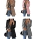 thumbnail image 4 of Qarigey Ropa Vintage Cárdigan de manga larga Vestir Cómodo Traje agradable al tacto Mujer Verano Otoño Ocio Oficina Abrigos y chamarras Caqui METRO Qarigey AP017043-01, 4 of 6