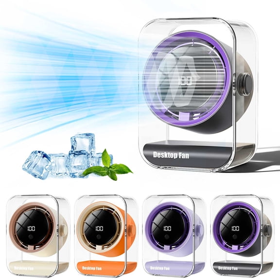 100 Level Smart Circulating Desktop Fan, USB Rechargeable Adjustable Wind Level Table Fan, Quiet Portable Electric Circulator Fan for Home Office Bedroom Daily Ventilation Cooling