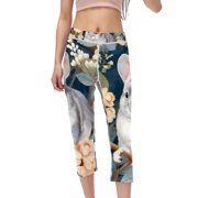 Women Leggings- High Waist Capris Not See-Through Printed Yoga Pants for Running, Fitness, Women Pants