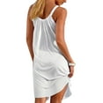 thumbnail image 3 of Robes pour Femmes Été Robe Débardeur Sans Manches Plissée Unie Robe T-Shirt Décontractée Robe Mini Ample Robe d'Été Plage Bikini Maillot de Bain Couverture, 3 of 3