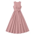 thumbnail image 7 of XuJwPNcy Dresses for Women Sleeveless Tie Front Aline Dress Round Neck Thin Maxi Dresses Ladies Summer Comfortable Clothes, 7 of 7
