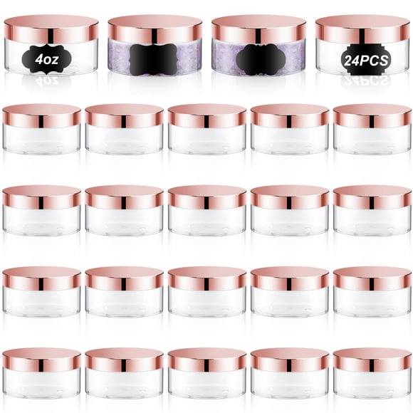 Tarro de plástico Dandat de 120 ml con tapa, 24 unidades, para cosméticos