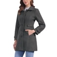 thumbnail image 4 of Abrigo largo clásico de invierno de una sola botonadura para mujer INSPIRE CHIC con bolsillos L gris oscuro, 4 of 6
