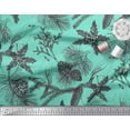thumbnail image 2 of Soimoi Green Cotton Duck Fabric Holly Leaves, American Robin Bird Fabric Prints by Yard 42 Inch Wide, 2 of 3