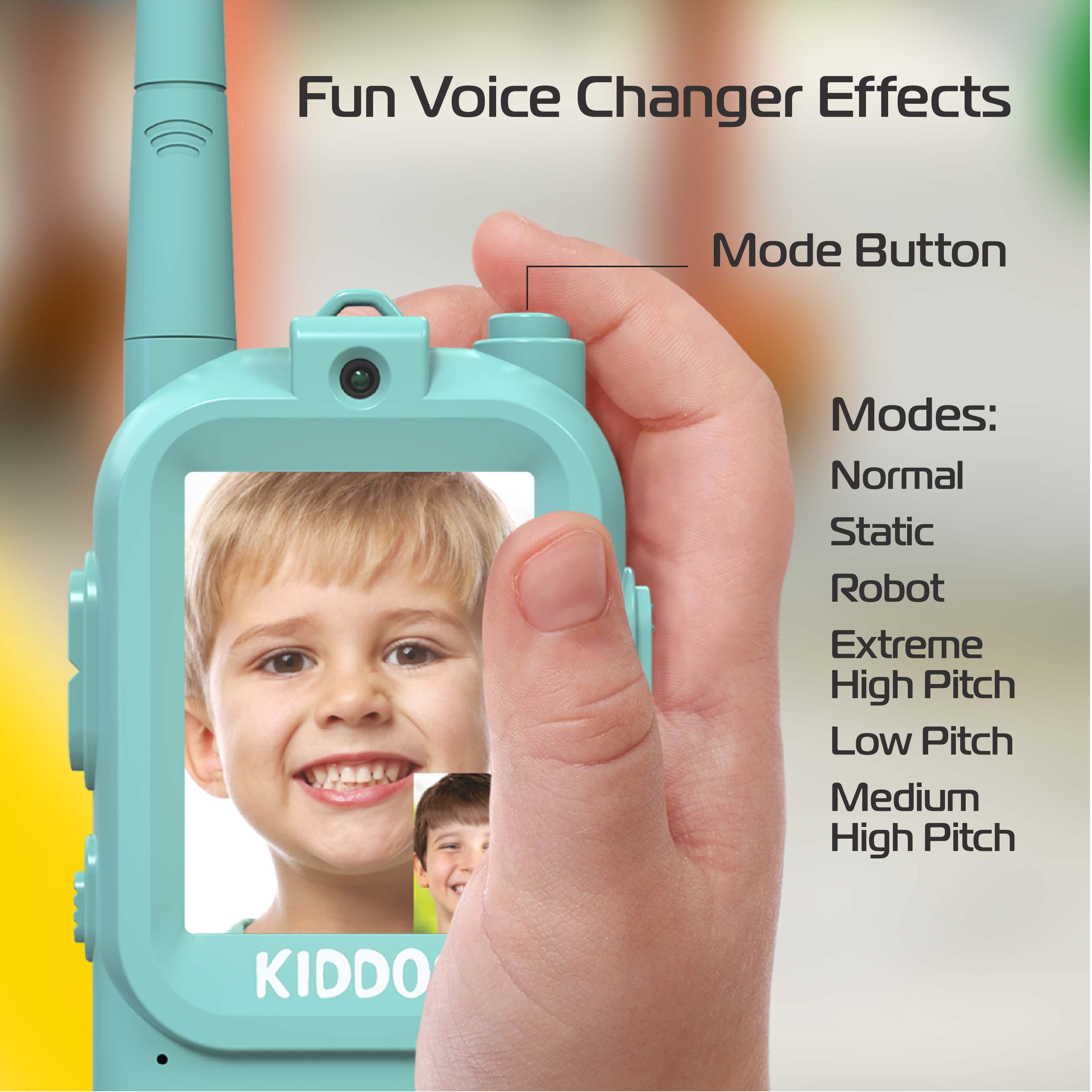 Kiddos Video Walkie Talkies for Kids – Rechargeable Walkie Talkie 2-Pack with HD Video & Audio, 1000 ft Range, Ages 4+