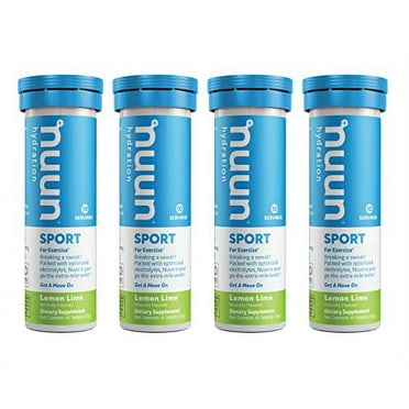 Nuun Sport: Electrolyte Drink Tablets, Lemon Lime, 10 Count (Pack of 4)