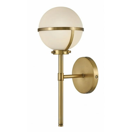 

5W 1 Led Bathroom Vanity in Mid-Century Modern-Scandinavian Style 6.25 inches Wide By 16 inches High Heritage Brass Bailey Street Home 81-Bel-3335675