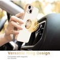 thumbnail image 2 of for iPhone 15 Plus Case with Stand 360° Rotatable Ring Holder Magnetic [with 2 Screen Protector] Kickstand Gold Plating for Women Men Shockproof Protective Phone Case for iPhone 15 Plus, White, 2 of 14