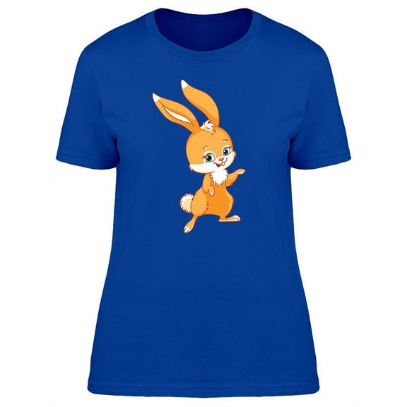Cute Funny Rabbit Cartoon T-Shirt Women -Image by Shutterstock, Female Medium