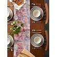 thumbnail image 2 of Ldtrchee Pink Christmas Table Runner 90 Inches, Pink Town Xmas Tree Snowflake Bed Runner Dresser Scarves Tabletop for Indoor Outdoor Parties/Ceremony/Banquet, 13" x 90", 2 of 8