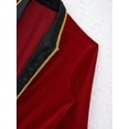 thumbnail image 3 of Yartina Kids Boys Velvet Long Sleeve Tailcoat Regal King/Prince Show Stage Performance Tuxedo Jacket Burgundy 6, 3 of 7