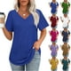 thumbnail image 1 of Chaqueta deportiva,Suéter estampado con cuello en V para mujer, top informal de manga corta, tejido suave, ideal para primavera y verano, sopatenor, 1 of 9