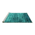 thumbnail image 2 of Ahgly Company Machine Washable Indoor Round Oriental Turquoise Blue Industrial Area Rugs, 8' Round, 2 of 4