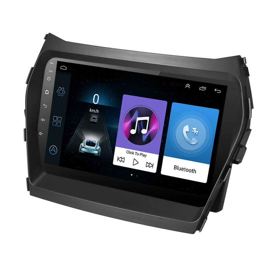 Car Stereo 9in 2Din Touchscreen,GPS Navigation MP5 Player Multimedia for Android 9.1 Fit for Santa Fe 06-12