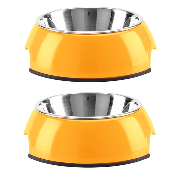 Cuenco para perros de acero inoxidable para mascotas, cuenco para gatos de melamina de doble capa, cuenco para mascotas de gran tamaño (para 15 gatos)