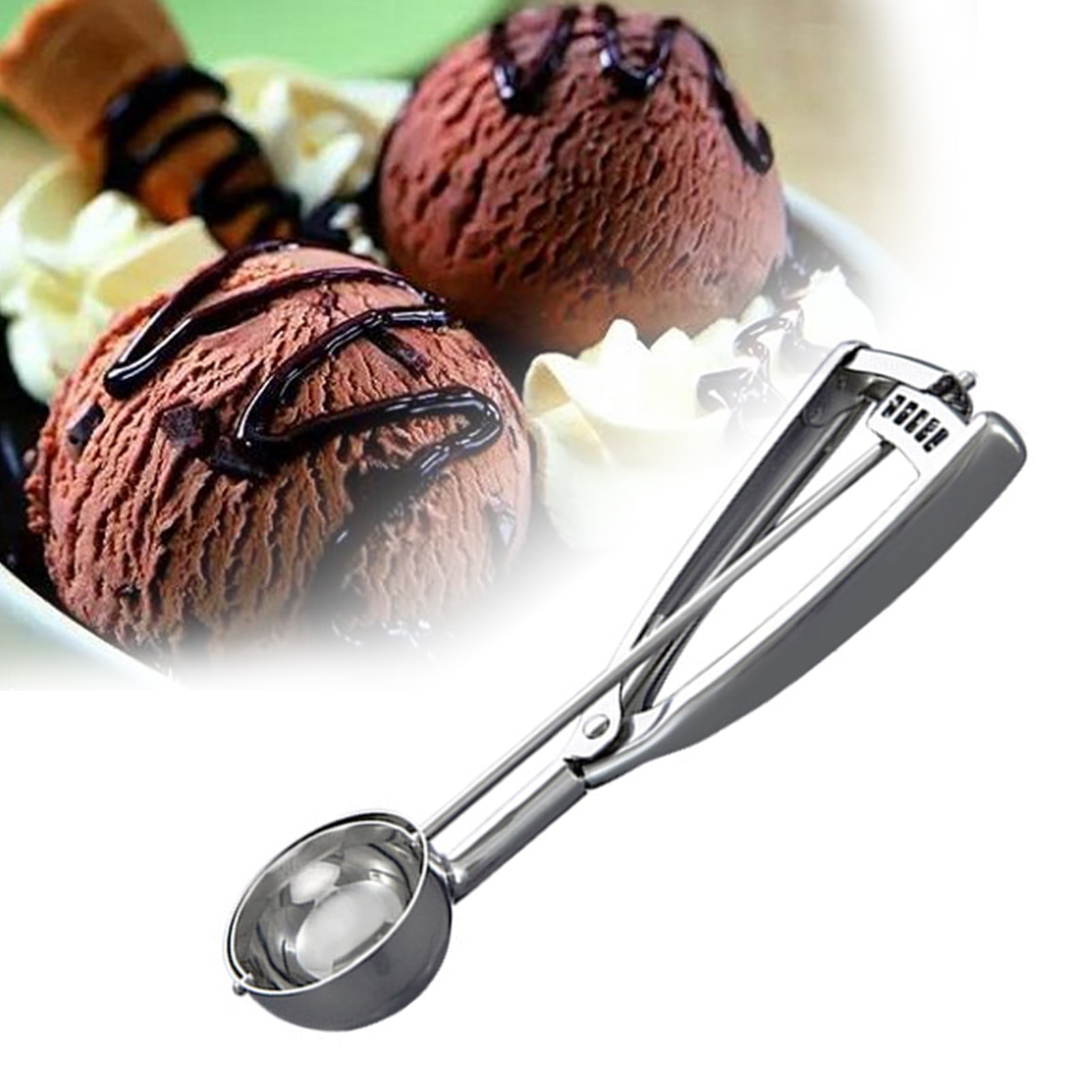 One-Touch Sliding Button Dispenses Batter。 1PC Cupcake Scoop,Scoop with Silicone Plunger Measures Equal Cupcakes or Muffins