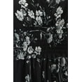 thumbnail image 5 of Auliné Collection Womens Short Cap Sleeve V-Neck Long Pants Romper Jumpsuit - Monochrome Floral L/XL, 5 of 5
