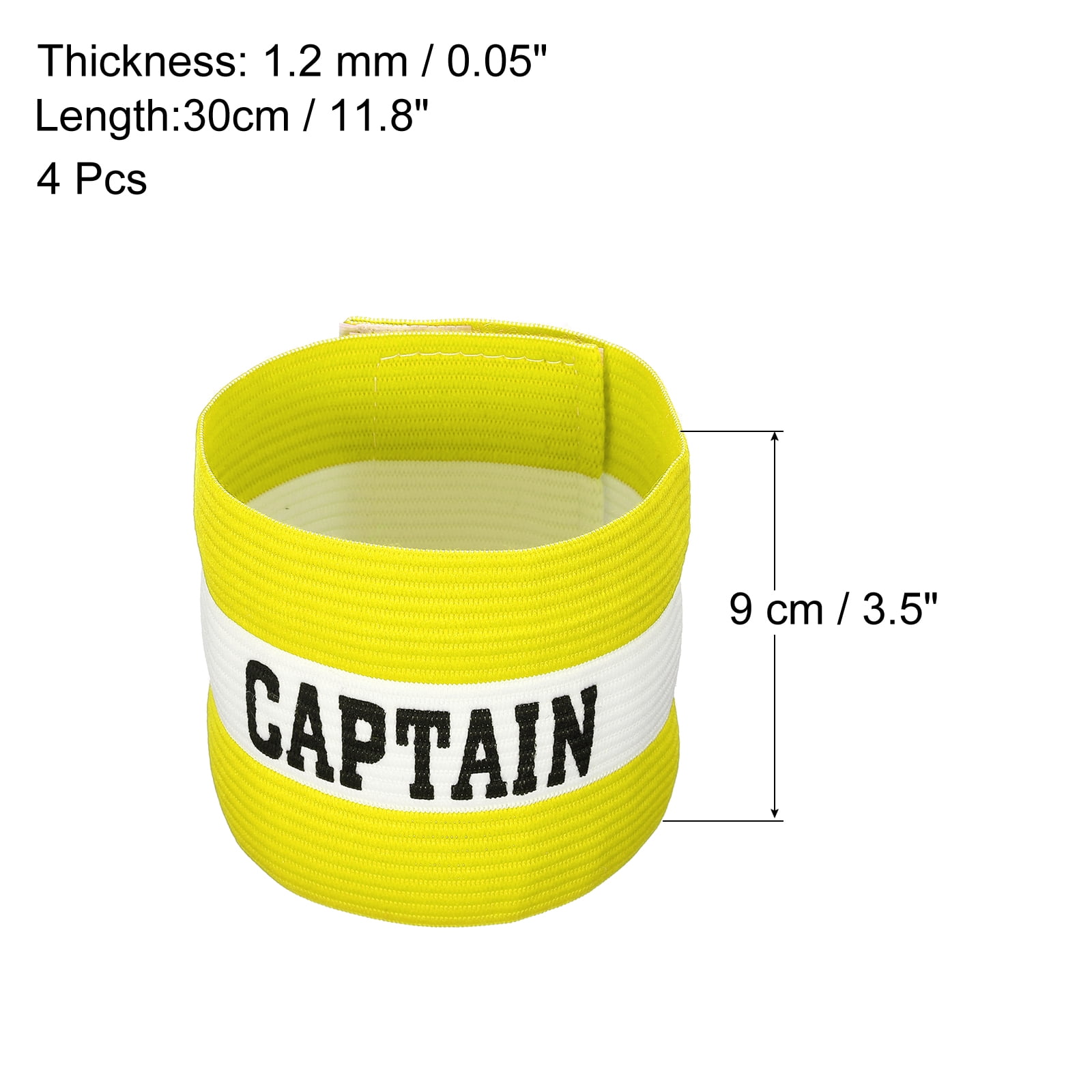 Unique Bargains Elastic Captain's Armband  Soccer Training Arm Band 4 Pack Yellow