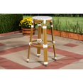 thumbnail image 4 of Baxton Studio Joelle Classic French Indoor and Outdoor Grey and White Bamboo Style Stackable Bistro Bar Stool, 4 of 5