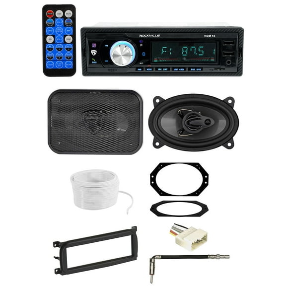 Digital Media Receiver Front 4x6" Speakers Wire Kits For 03-06 JEEP WRANGLER TJ