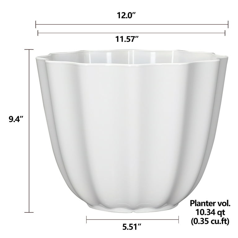 Mainstays Recycled Resin Planter 12x12x9.4 inches, Lightweight