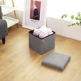 thumbnail image 4 of Collapsible Storage Ottoman Foot Rest, Gray, 4 of 8