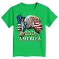 thumbnail image 5 of mgoYE Girls Boys American Flag Shirts USA Flag Stars Stripes Graphic Blouse Patriotic Shirt 4th of July T Shirt Summer Tops Tee America 250th Anniversary Shirt Girls(Green,2-3 Years), 5 of 5