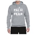 thumbnail image 2 of Wild Bobby, Faith Over Fear Psalm 118:6 White , Inspirational/Christian, Unisex Graphic Hoodie Sweatshirt, Heather Grey, Small, 2 of 3