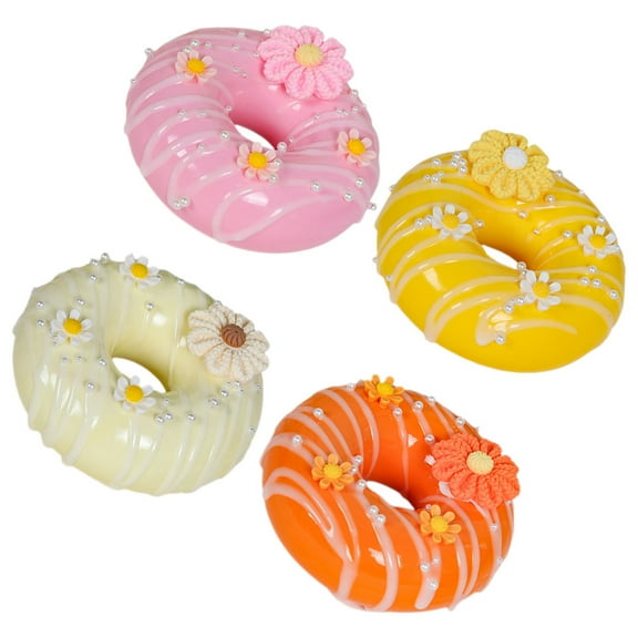 NIAIZEK Realistic Donuts PVC Assorted Color for Decor and Teaching 4Pcs
