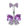thumbnail image 4 of Belly Button for Women Body Piercing Bow Stainless Steel Statement Long Bar, 4 of 9