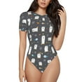 thumbnail image 1 of Fotbe Lovely Penguin Body de Mujer con Cuello Redondo y Mangas Cortas, Sin Mangas Ajustado, Suave, Cómodo y Básico-XX-Large, 1 of 7