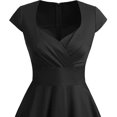 thumbnail image 4 of Robe Rockabilly Années 50 60 pour Femmes Manches Courtes Vintage Robe de Soirée, 4 of 5