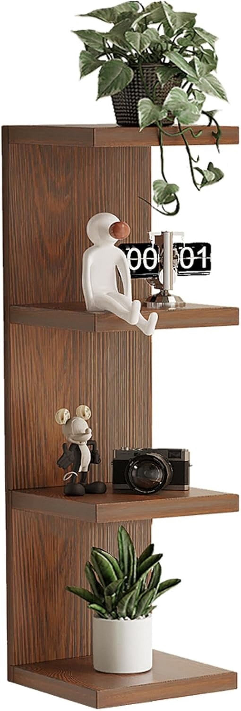 Lack Wall Shelf,Display Floating Shelf (Solid Wood, 4 Tier)