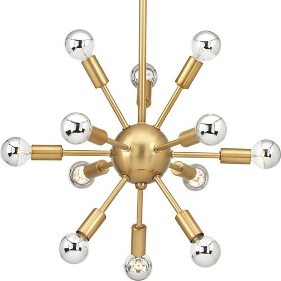 Progress Lighting, Ion Collection, 12-Light Chandelier, Brushed Bronze, No Shade