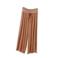 thumbnail image 3 of SROBPTY Womens Pajama Shorts Solid Capris Elastic Waist Wide Leg Pants, 3 of 5