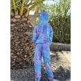 thumbnail image 7 of Oudiya Girls 2 Piece Tie Dye Sweatsuit Clothing Set Twist Front Hooded Sweatshirt and Sweatpants with Pockets, 5-6Y, 7 of 7