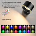 thumbnail image 2 of nipocaio LED Indoor Wall Light, Wireless Touch Remote Control Wall Lamp with USB Charging Port Touch Control, Picture Lamp Rechargeable Battery Bedside Lamp for (Black) , 2 of 5
