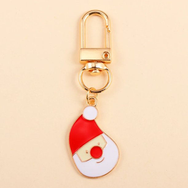 LLavero de dibujos animados esmaltados para hombres y mujeres, llavero de Papá Noel de Navidad, colgantes de bolso, regalo de joyería hecho a mano, múltiples estilos